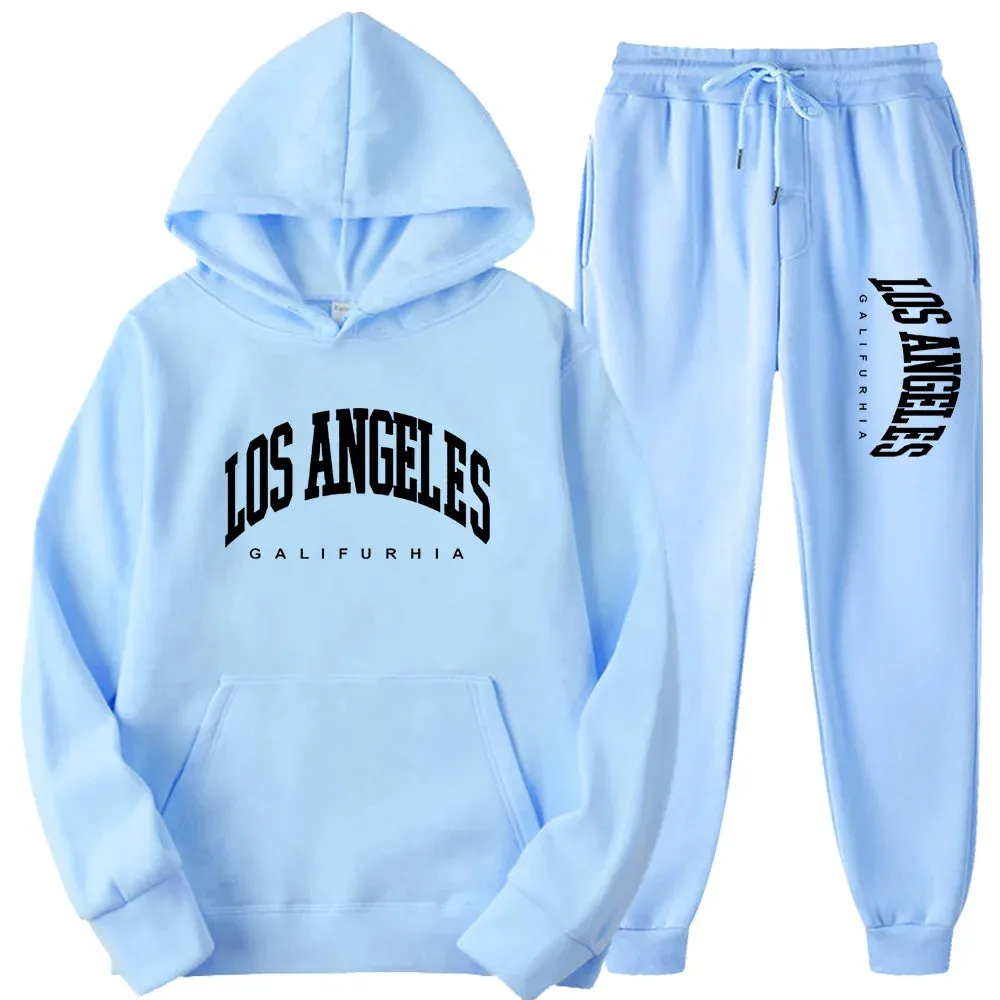 2-Piece LOS ANGELES Men/Women Hoodie & Pants Set